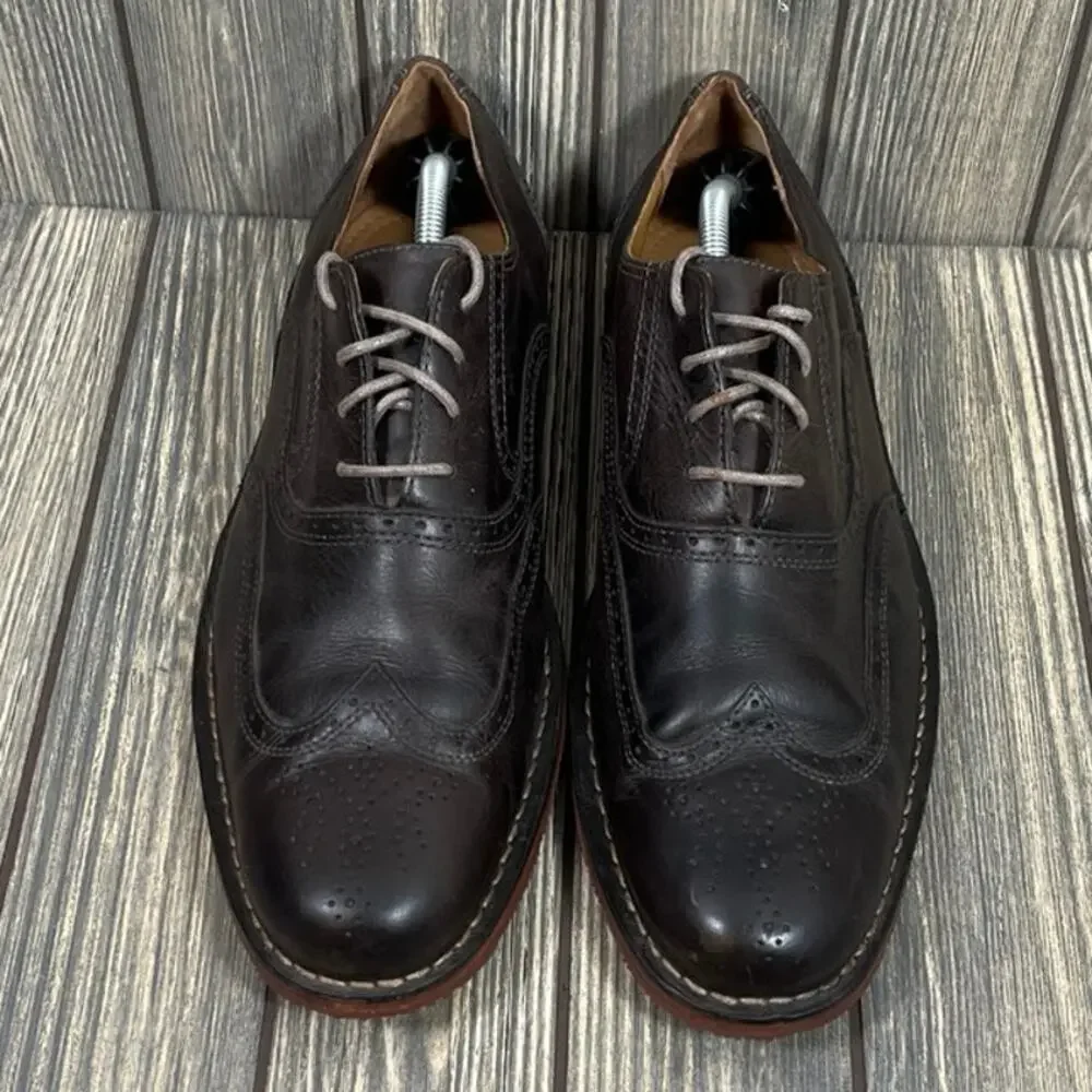 Sebago Brattle Wingtip Leather Oxford Dress Shoes Brown Men Sz 11.5 Career‎